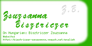 zsuzsanna bisztriczer business card